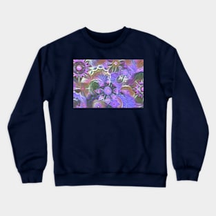 Violet Floral Pattern Crewneck Sweatshirt